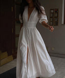 Chic Slim Slit Skirt With Puffy Sleeves for Effortless Style