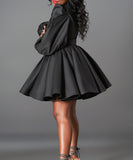 Effortless Style Puffed Sleeves Waist Compression Dress Bliss