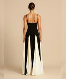 Sexy Halter Slim-Fit Color Contrast Dress For Stunning Style