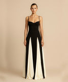 Sexy Halter Slim-Fit Color Contrast Dress For Stunning Style