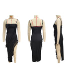 Sexy Halter Split Wooden Ear Edge Dress for Bold Style