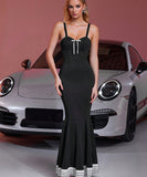 Sleek Sexy Spice Dress with Bow Halter Slim Wrap Hip Skirt