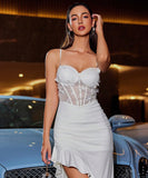 Charming Butterfly Patchwork Ruffled Party Slip Dress