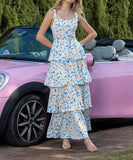 Floral Chiffon Sexy Halter Dress for Fairy Tale Moments