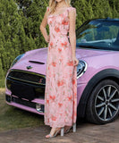 Chic Halter Waist Dress With Halter Back in Pink Elegance