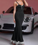 Sleek Sexy Spice Dress with Bow Halter Slim Wrap Hip Skirt