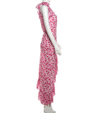 Seductive Pink Sexy Side Slit Lace-Up Dress for Stunning Style