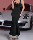 Sleek Sexy Spice Dress with Bow Halter Slim Wrap Hip Skirt
