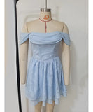Sexy Strapless Backless Fairy Skirt in Enchanting Blue