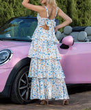 Floral Chiffon Sexy Halter Dress for Fairy Tale Moments