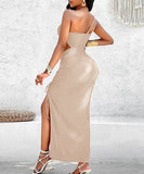Stylish Diagonal Dress with Oblique Shoulder in Trendy Colors