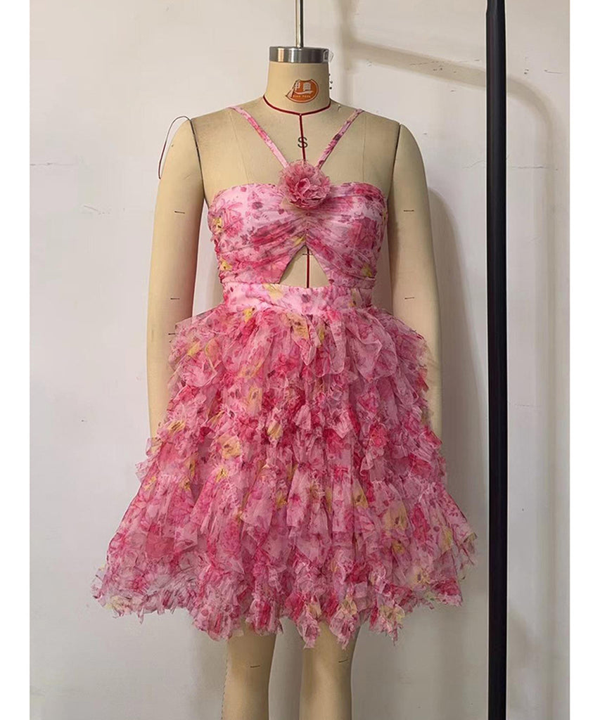 Chic Slim-Fit Halter Short Cake Toasting Evening Dress