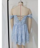 Sexy Strapless Backless Fairy Skirt in Enchanting Blue