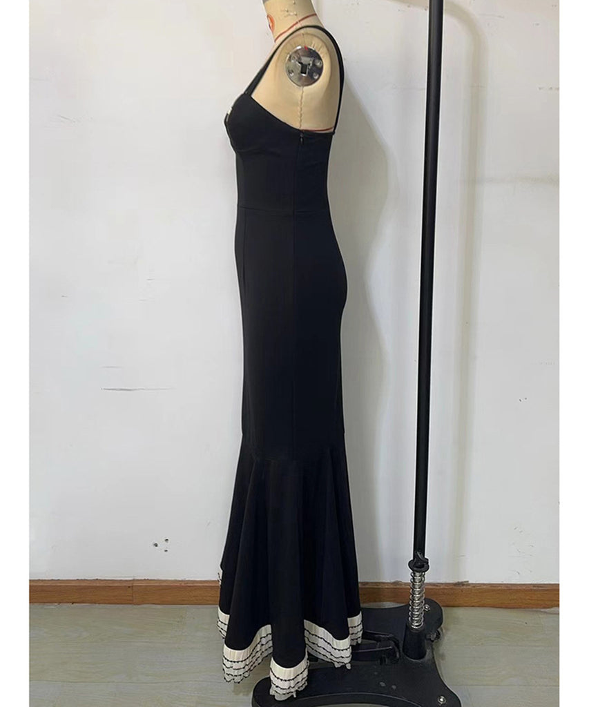 Sleek Sexy Spice Dress with Bow Halter Slim Wrap Hip Skirt