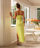 Sexy Halter Split Wooden Ear Edge Dress for Bold Style