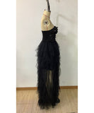 Chic Gauze Evening Dress With Butterfly Sequin Patchwork
