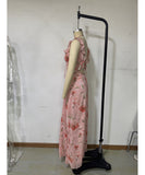 Chic Halter Waist Dress With Halter Back in Pink Elegance