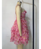 Chic Slim-Fit Halter Short Cake Toasting Evening Dress