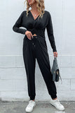 Chic Knotted Drawstring Hoodie and Pants Lounge Set