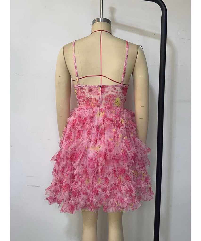 Chic Slim-Fit Halter Short Cake Toasting Evening Dress
