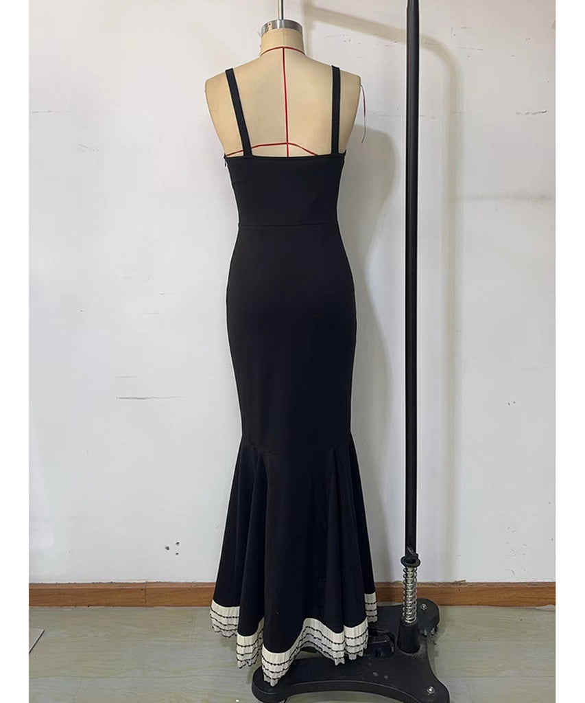 Sleek Sexy Spice Dress with Bow Halter Slim Wrap Hip Skirt