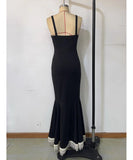 Sleek Sexy Spice Dress with Bow Halter Slim Wrap Hip Skirt