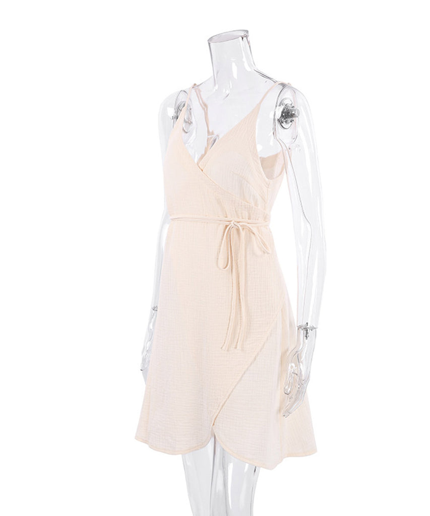 Elegant V-Neck Crepe Split Halter Dress for Any Occasion
