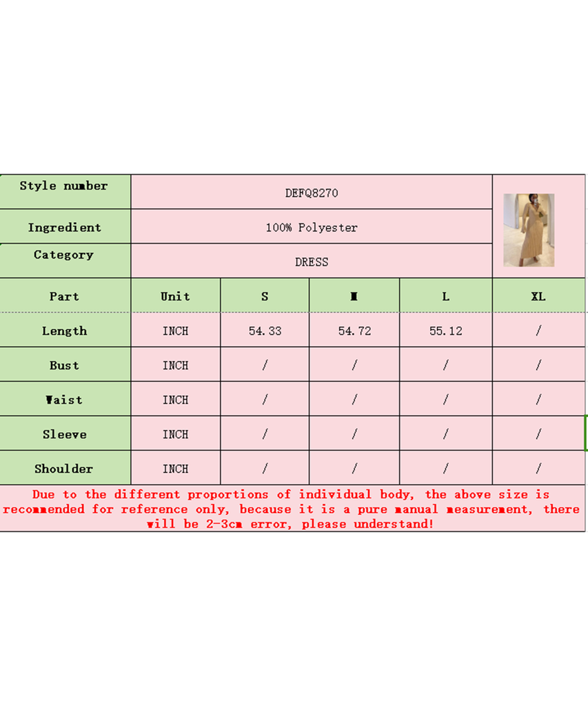 V-Neck Striped Knitted Skirt with Long Sleeves