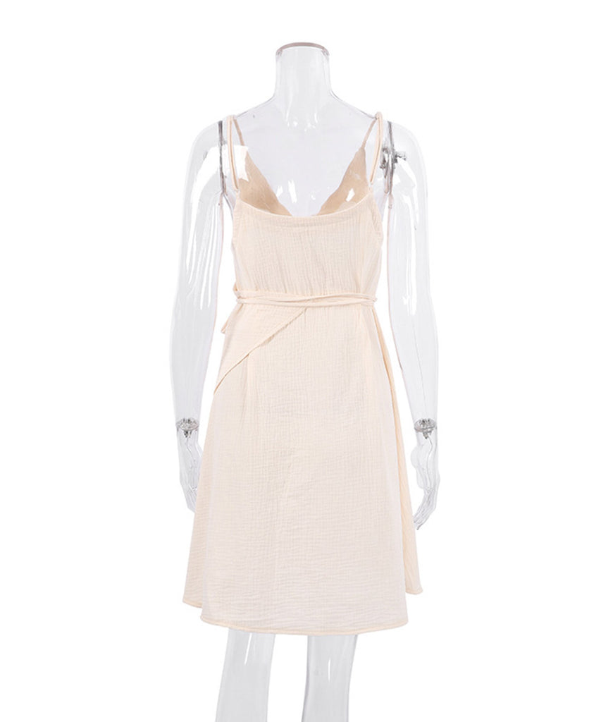 Elegant V-Neck Crepe Split Halter Dress for Any Occasion