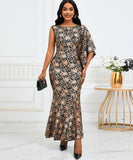 Slim Sexy Banquet Dress One-Shoulder Gold Long Skirt Charm