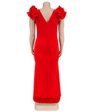 Sexy Lotus Sleeve Bag Backless Dress for Stunning Elegance