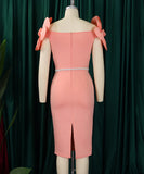 Three-Dimensional Flower Elegant Banquet Dress Cover Gown