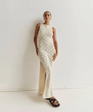 Sexy See-Through Crocheted Floral Cutout Knit Dress for Glamour