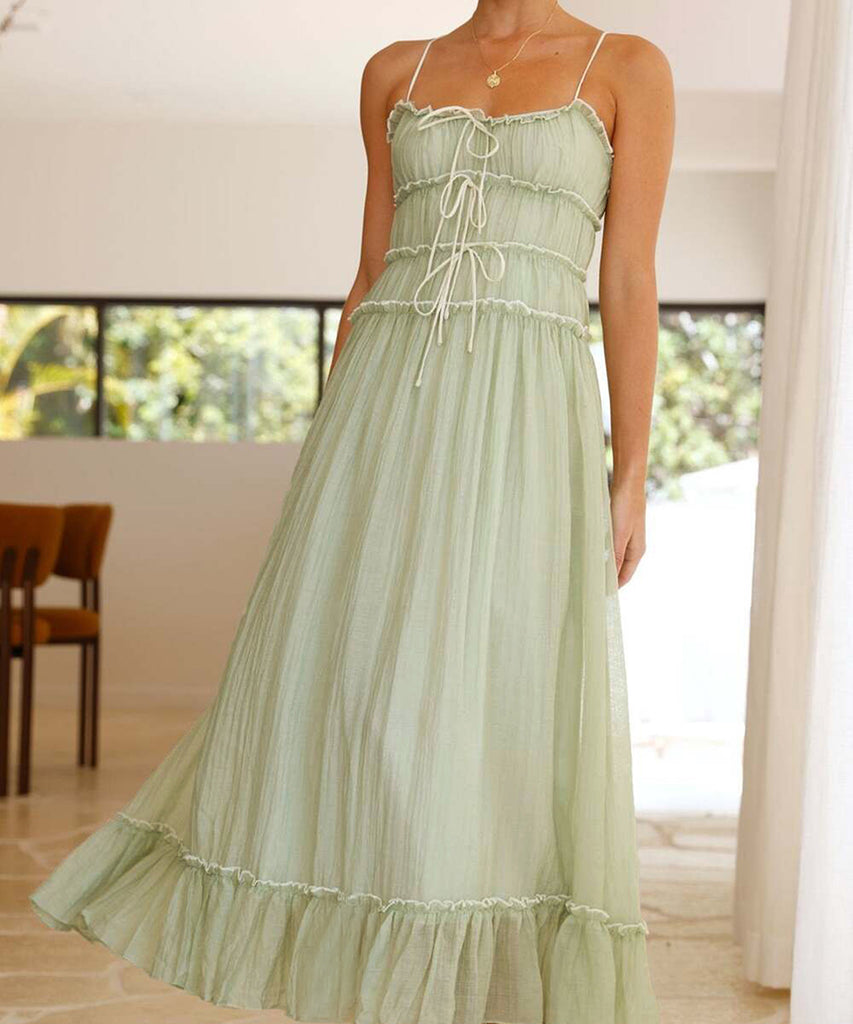 Lace Patchwork High-Waisted Halter Dress for Chic Elegance