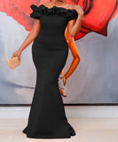 Sexy Fishtail Skirt With A Line Neck - Chic Elegance Redefined