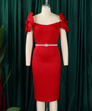 Three-Dimensional Flower Elegant Banquet Dress Cover Gown