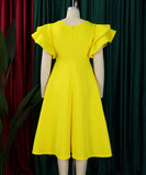 Chic Peplum High-Waisted A-Line Skirt for Timeless Elegance