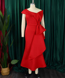 Sexy Slim-Fit Evening Dress With Top And Sloping Neckline