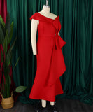 Sexy Slim-Fit Evening Dress With Top And Sloping Neckline