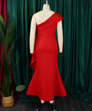 Sexy Slim-Fit Evening Dress With Top And Sloping Neckline