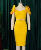 Three-Dimensional Flower Elegant Banquet Dress Cover Gown