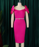 Three-Dimensional Flower Elegant Banquet Dress Cover Gown