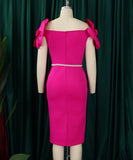 Three-Dimensional Flower Elegant Banquet Dress Cover Gown