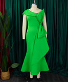 Sexy Slim-Fit Evening Dress With Top And Sloping Neckline