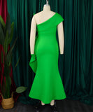 Sexy Slim-Fit Evening Dress With Top And Sloping Neckline
