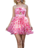 Chic Slim-Fit Halter Short Cake Toasting Evening Dress