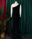 Diagonal Shoulder Sexy Split Skirt Sequin Gown for Glam Nights