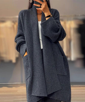 Cozy Solid Color Knit Cardigan with Pockets