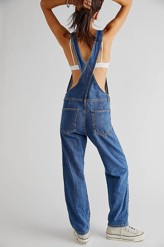 CASUAL BAGGY DENIM SUSPENDERS