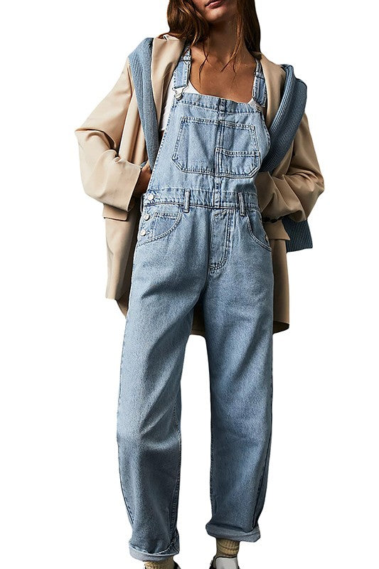 CASUAL BAGGY DENIM SUSPENDERS